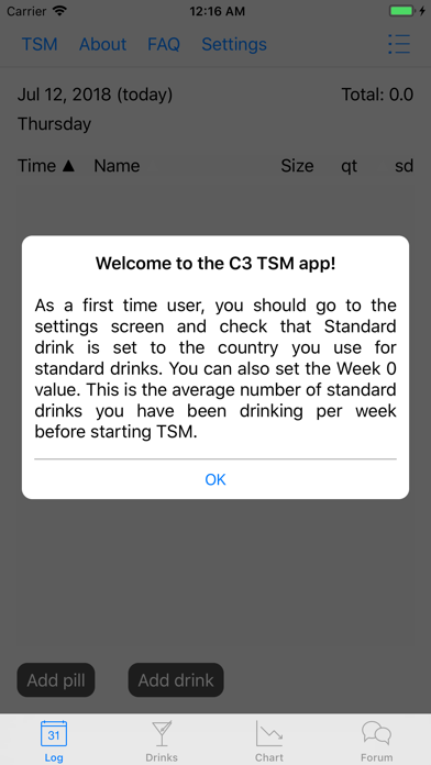 TSM Drink Log screenshot 2