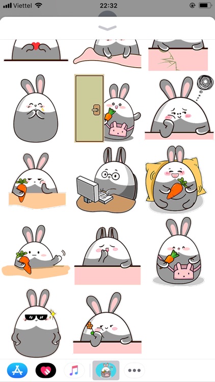 Fat Bunny Animated Stickers