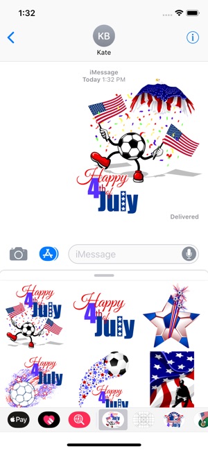 Soccer 4th of July Stickers(圖4)-速報App