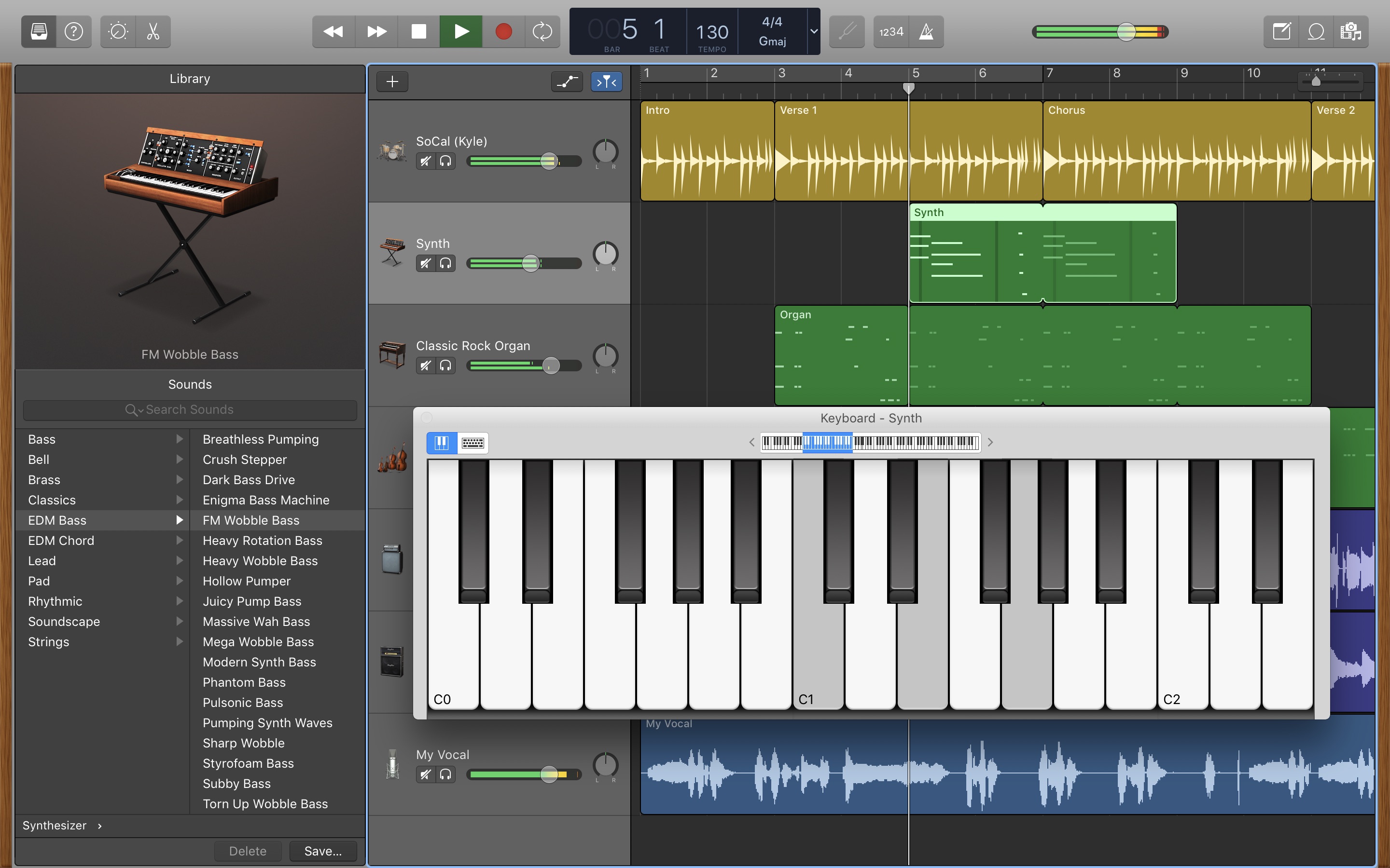 Screenshot do app GarageBand