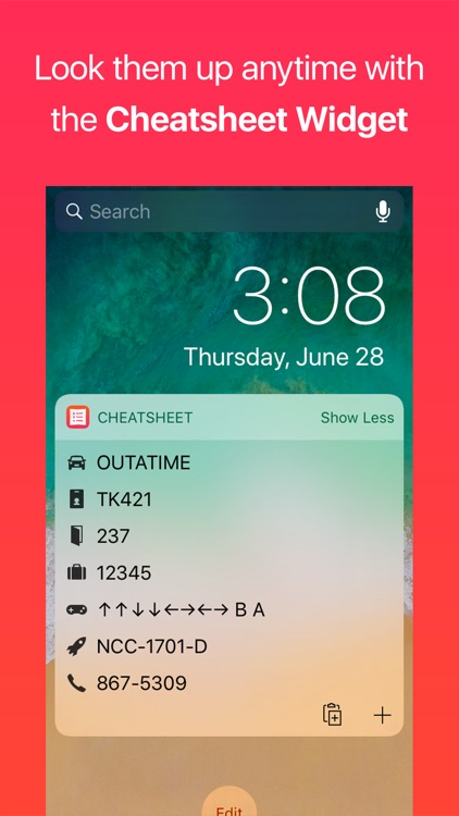 Cheatsheet Widget