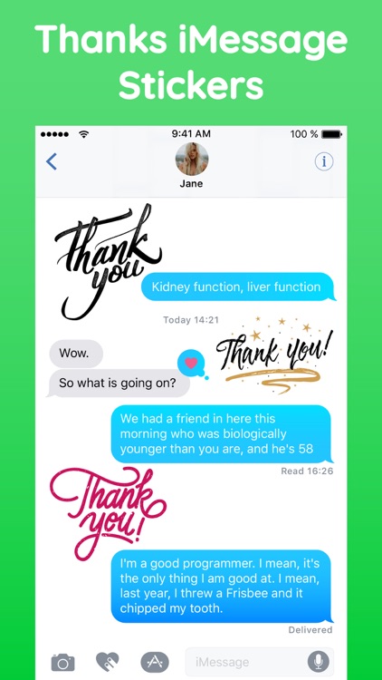 Thanks Typography Stickers App