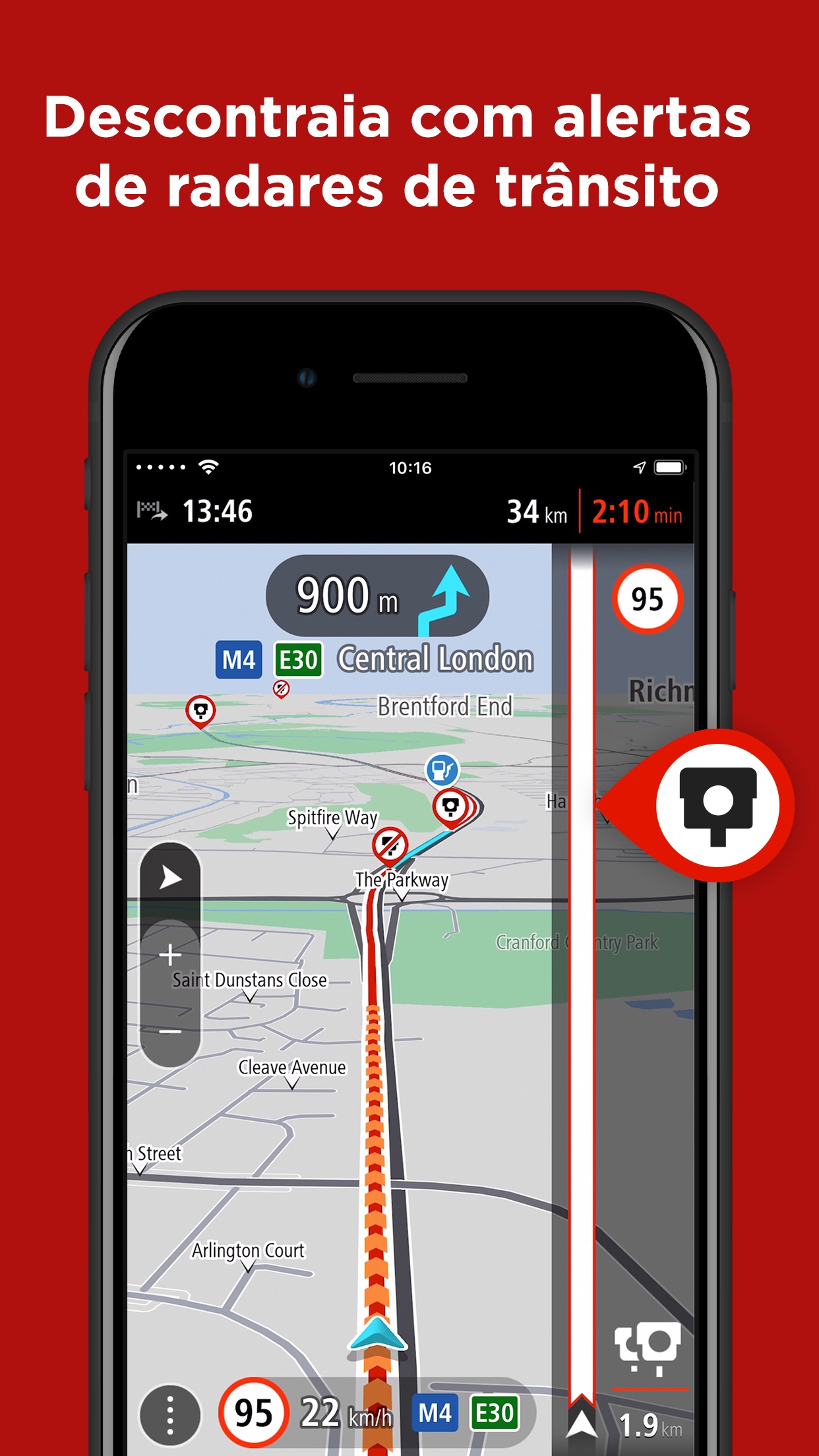 Screenshot do app TomTom GO Navigation