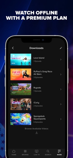 Paramount+ app screenshot