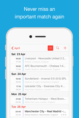 Football Fixtures Calendars screenshot 4