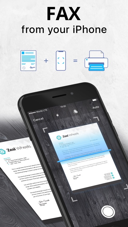 Fax app send fax on iPhone