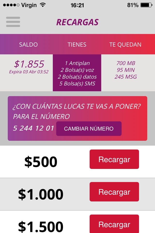 Virgin Mobile Chile screenshot 2
