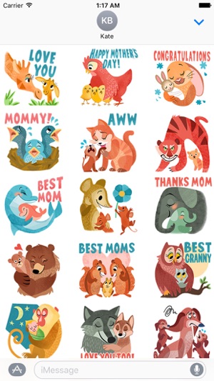 Mommy I Love You Animals Emoji