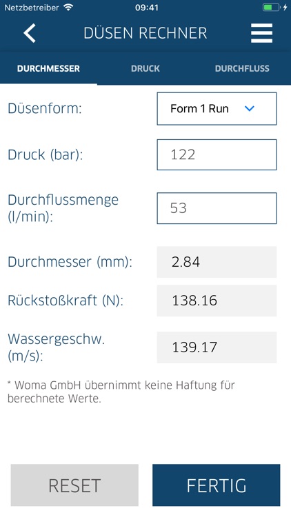 WOMA Calculator