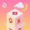 Swipe to match the bottom symbol of the falling cube to the one on the cube below