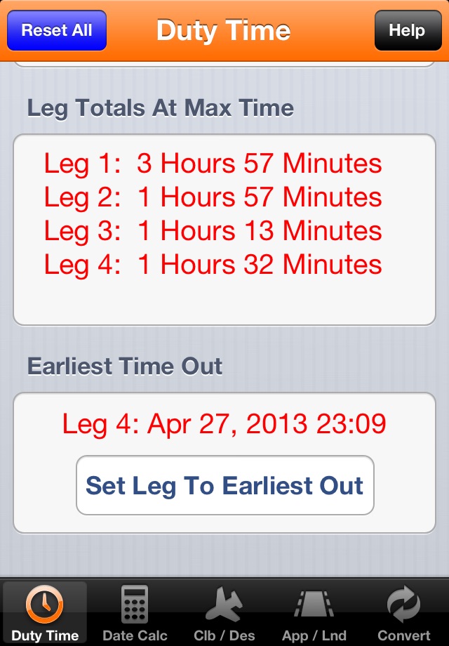 Pilot Duty & Performance Calc screenshot 2