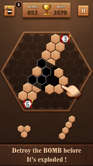 Wooden Hexagon Fit: Hexa Block(圖3)-速報App