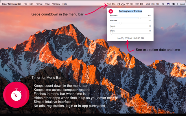Timer for Menu Bar App