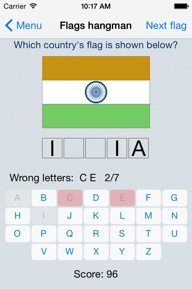 Flags hangman screenshot 3