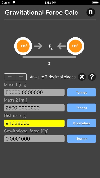 Gravitational Force Calculator By Nitrio