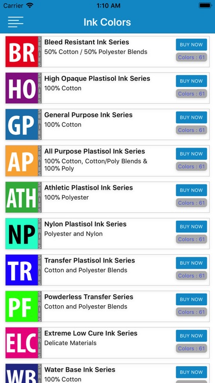 Screen Printing Color Chart screenshot-3