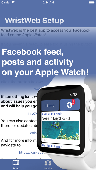 WristWeb for Facebook iPhone Capturas de pantalla
