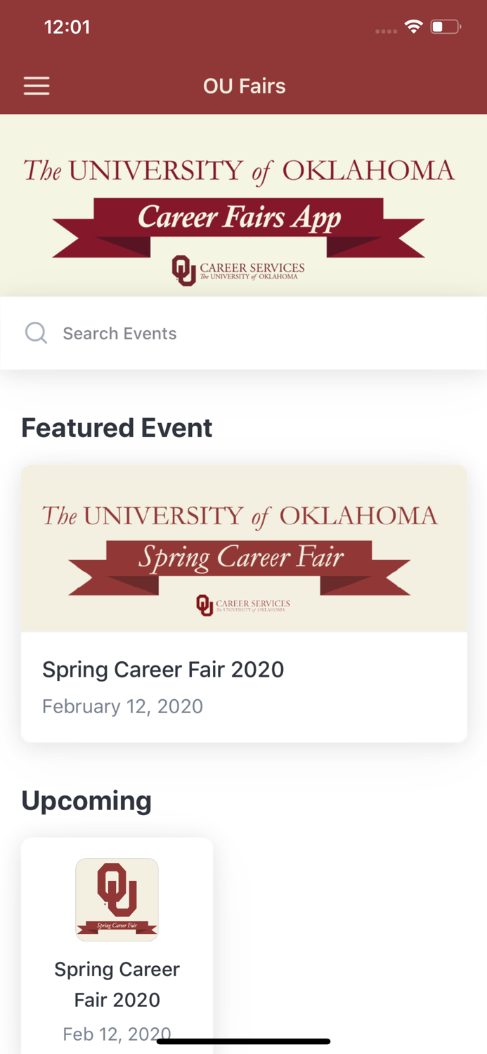 OU Career Fairs App