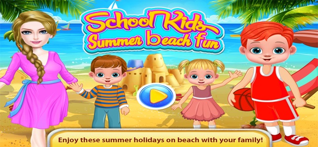 School Kids Summer Beach Fun