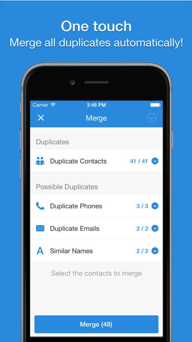 Smart Merge - Duplicate Contacts Cleanup for iCloud Facebook & Google contacts Screenshot 3