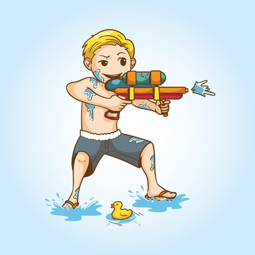 Songkran Water Gun Stickers