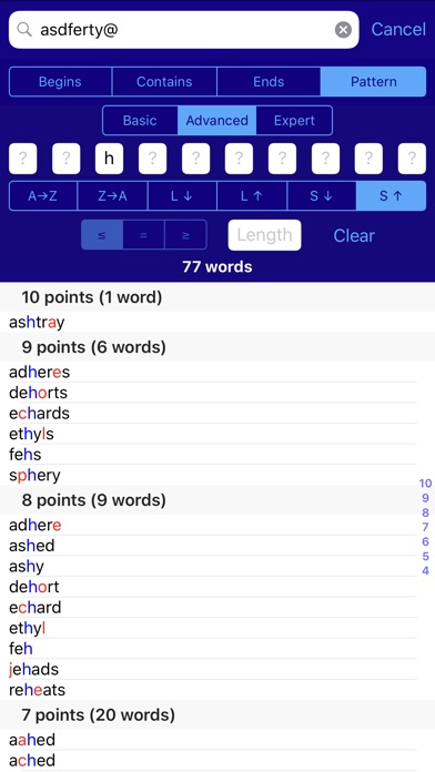 Lexica for Scrabble Pro screenshot1
