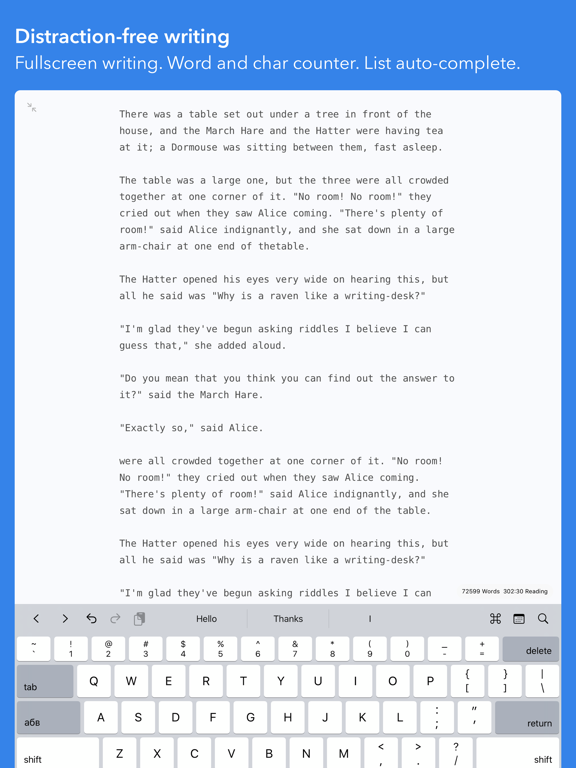 iWriter screenshot 2