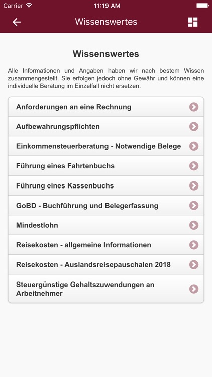 AKTIVA Steuerinfo-App