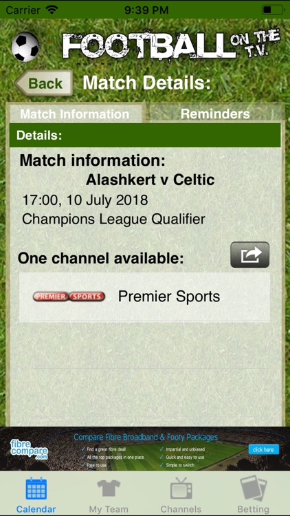 Football on the TV