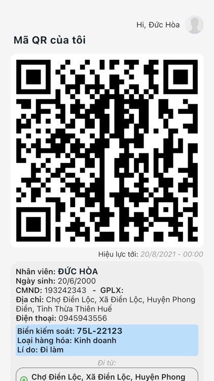 QRcode Xe thông hành