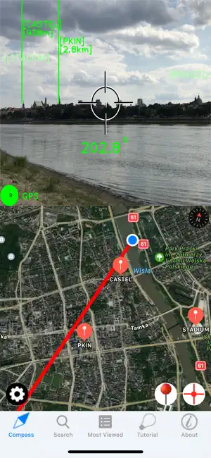 Screenshot 3 Brújula mapa-cámara iphone