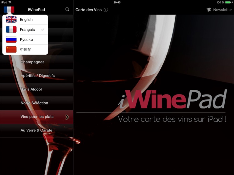 iWinePad - La Carte des Vins