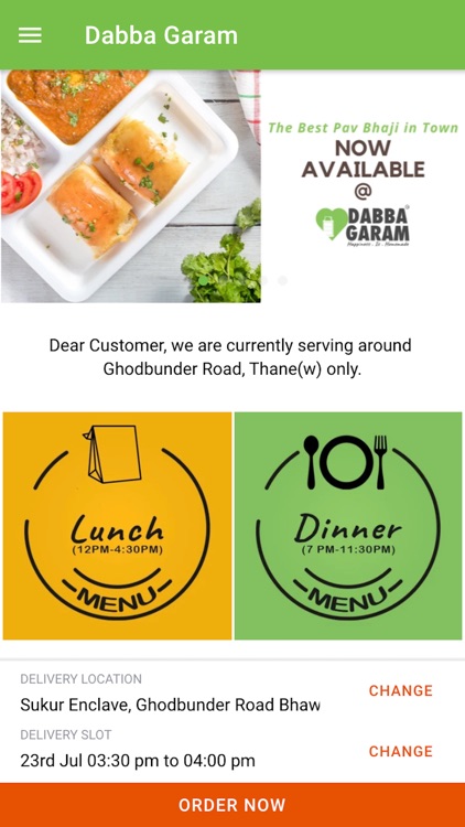 Dabba Garam Food Ordering App