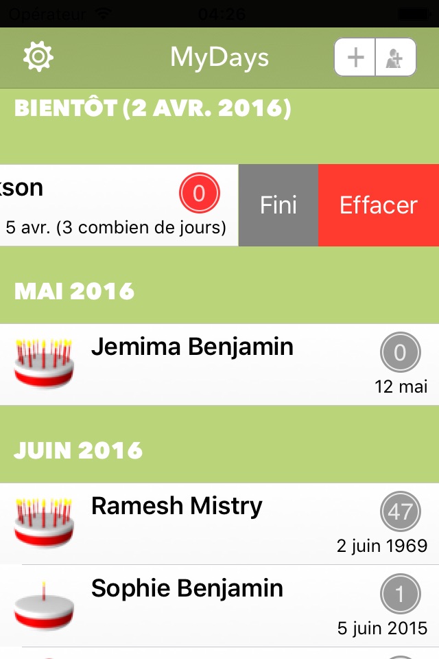 myDays ( Birthday+ ) screenshot 2