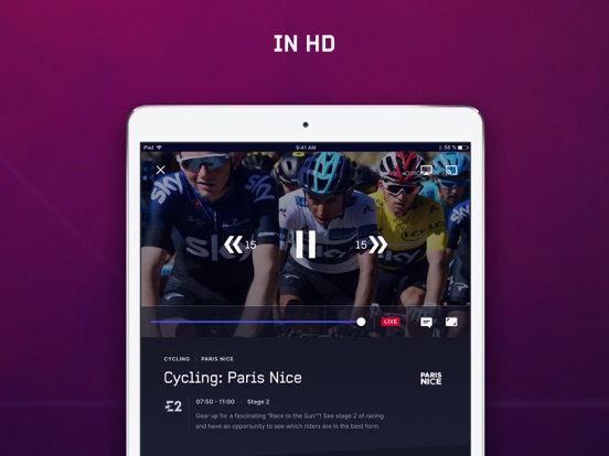 Eurosport Player iPad app afbeelding 4