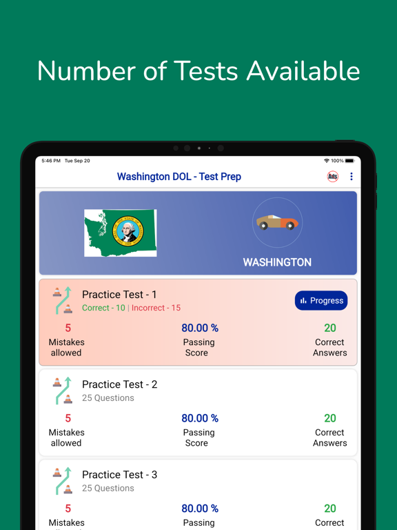 Washington DOL Permit Practice screenshot 3