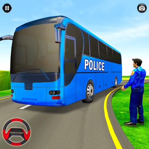 Offroad Police Bus Driving Icon