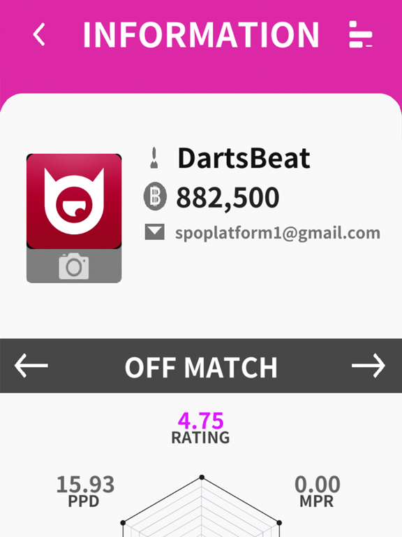 dartsbeat USER APP screenshot 2