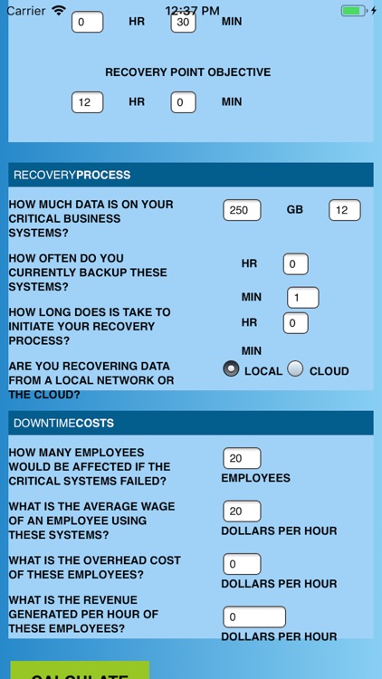 ReGen Downtime Calculator