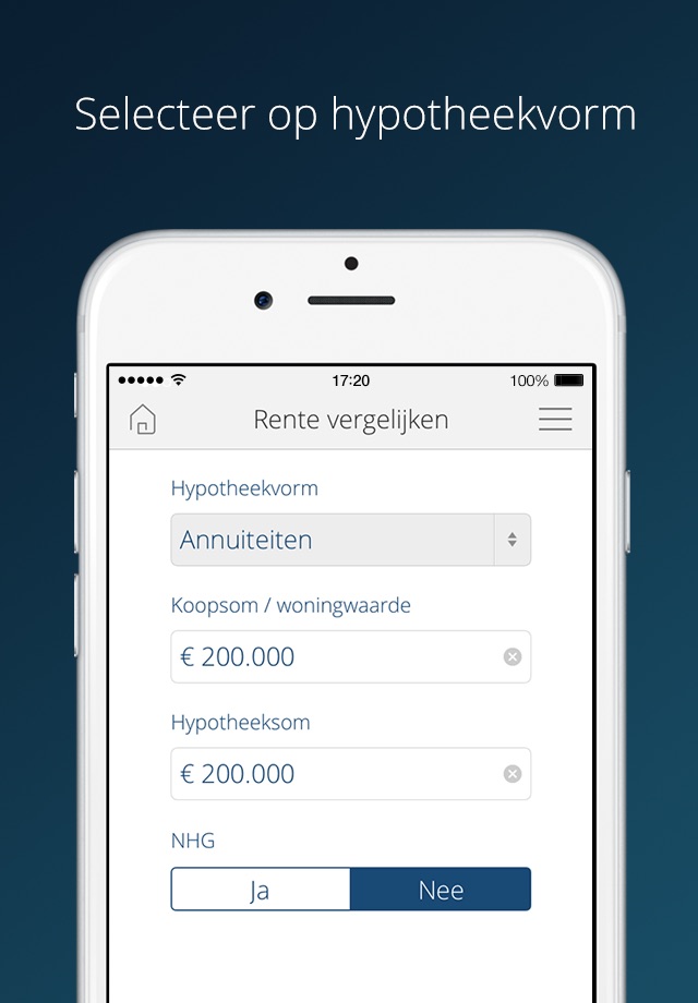 Hypotheekrente app screenshot 2