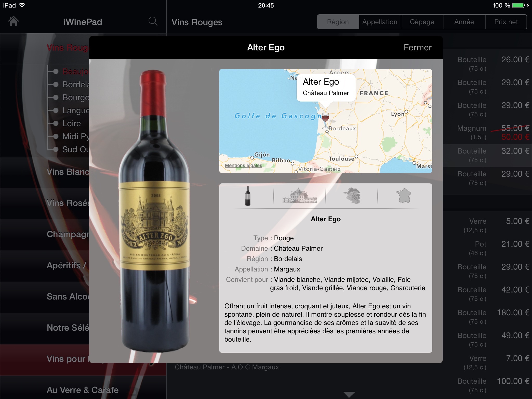 iWinePad - La Carte des Vins screenshot 4