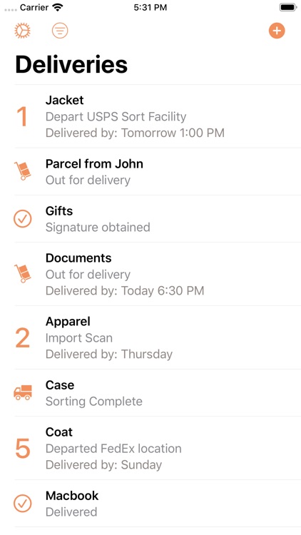 Parcel - Delivery Tracking