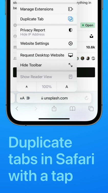 Duplicate Tab for Safari