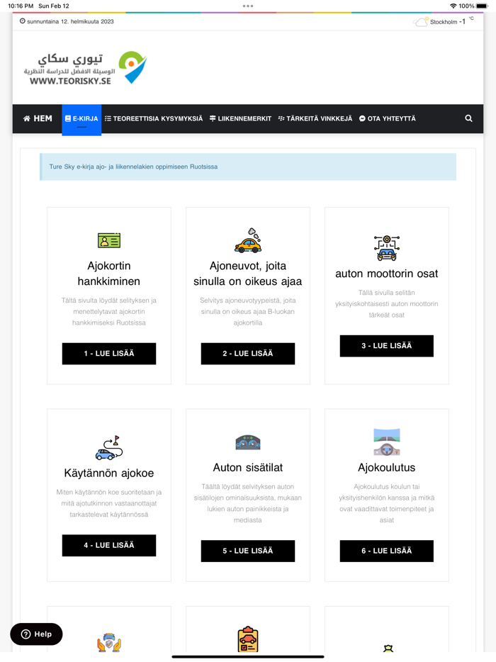 Teori B körkort - Finska