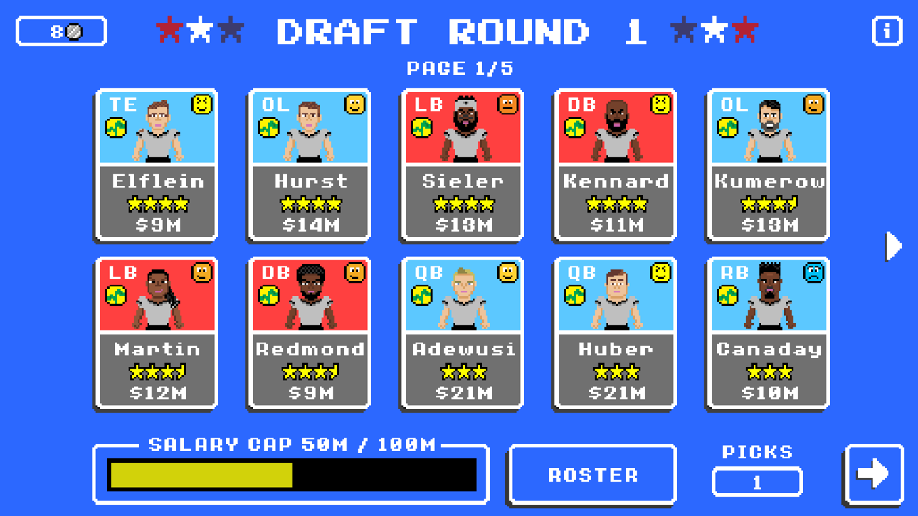 Retro Bowl iOS Mod IPA screenshot 4 - iOS game interface