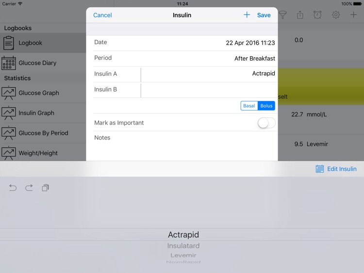 DiabetesPal HD screenshot-3