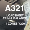 A321 LOADSHEET T&B 220 4z PAX
