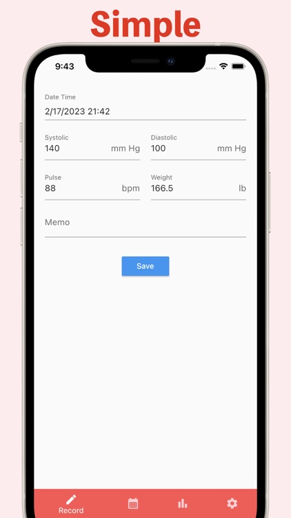 Simple Blood Pressure Tracker