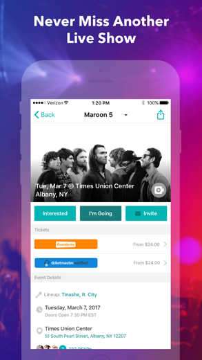 Bandsintown Concerts For IPhone - APP DOWNLOAD