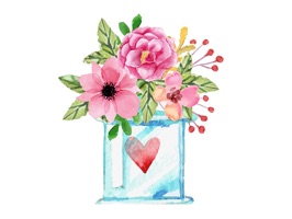 Watercolor Love, Gifts & Quotes Stickers